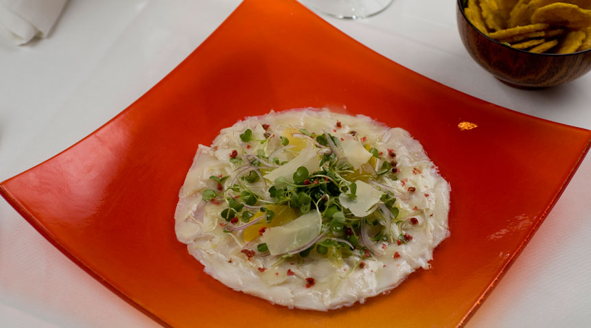 Root vegetable ceviche with codfish.