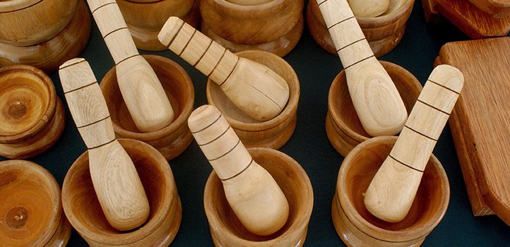 The typical pilon is made from the wood of the Caoba or Guayacan trees, fine and durable hardwoods native to the island.